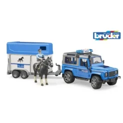 Bruder 2588 Jeep Politie met Paardentrailer en Paard Clearance