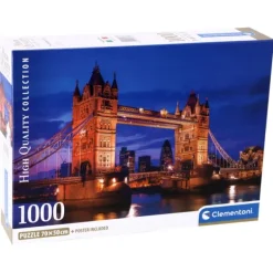 Clementoni Puzzel Tower Bridge at night compact box 1000 stukjes Discount