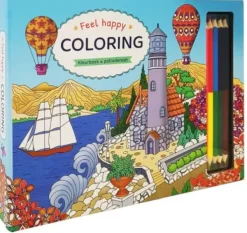 Deltas Feel happy coloring - kleurboek & potlodenset Sale