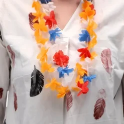 De Grote Speelgoedwinkel Hawaiiketting Oranje of Rood Wit Blauw New