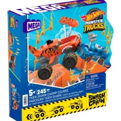 Mega Bloks Mega Hot Wheels Monster Trucks Tiger Shark Chomp Course Hot