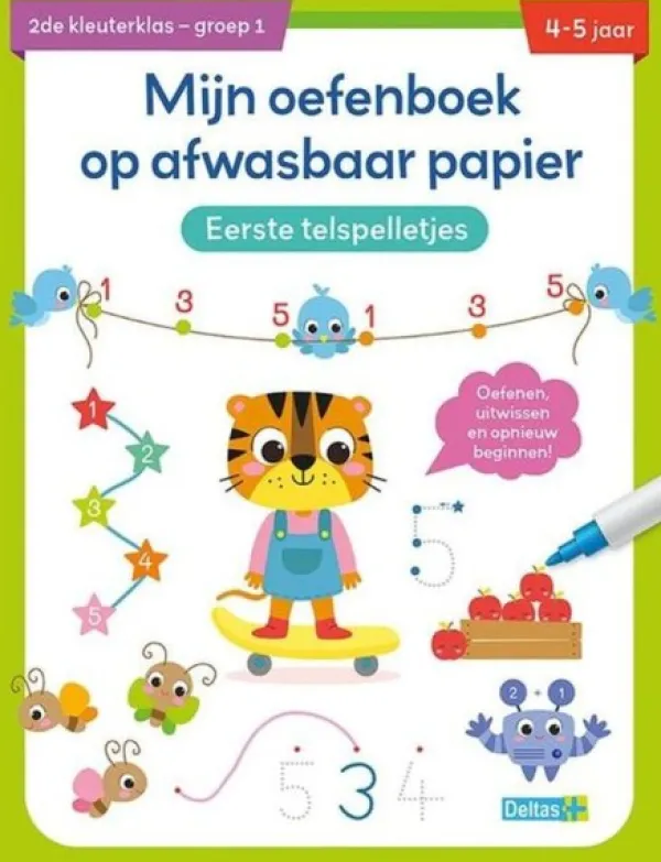 Deltas Mijn Oefenboek Op Afwasbaar Papier Eerste Telspelletjes (4-5) Discount