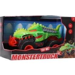 De Grote Speelgoedwinkel Monstertruck Dino Groen Met Licht En Geluid New