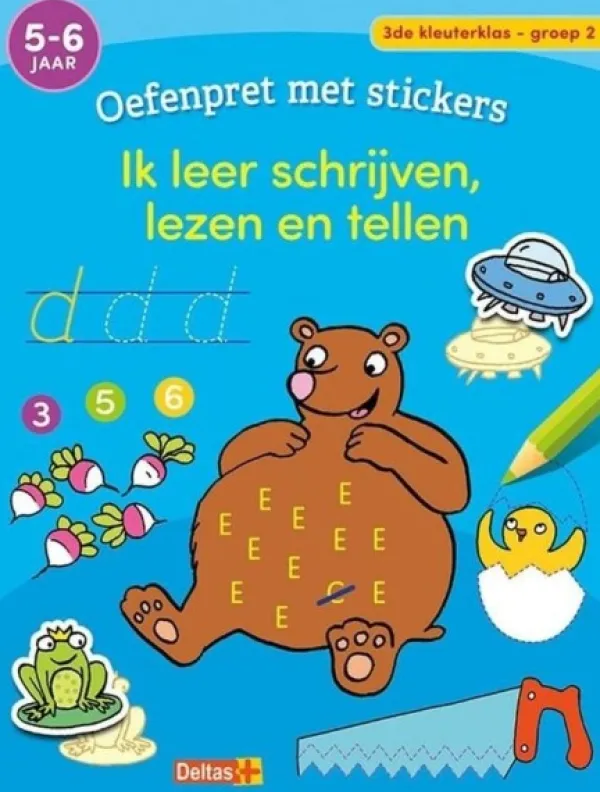 Deltas Oefenpret Met Stickers - Eerste Stappen Naar Schrijven, Lezen(5-6jaar) New
