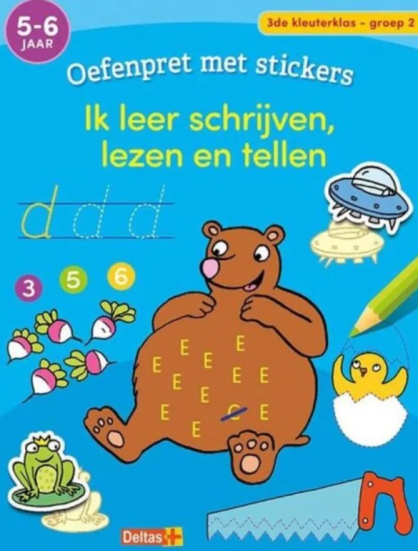 Deltas Oefenpret Met Stickers - Ik Leer Schrijven, Lezen En Tellen Fashion