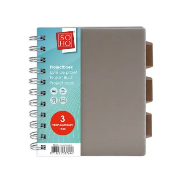 Soho Projectboek A6 120VL Black/Grey Clearance