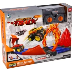 De Grote Speelgoedwinkel Racebaan Met Vlammen Met 1 Diecast Auto Online