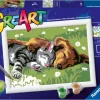 Ravensburger Creart Schilderen Op Nummer Slapende Hond En Poes Hot