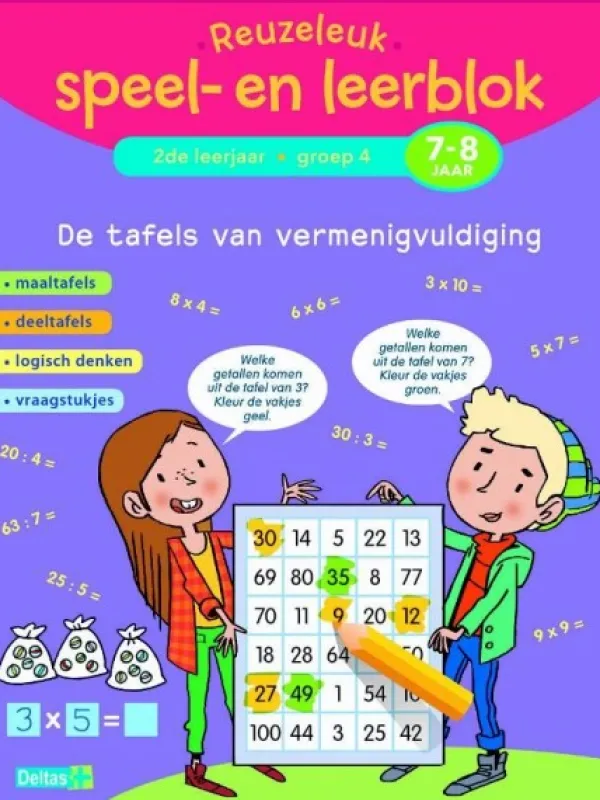 Deltas Reuzeleuk speel- en leerblok De tafels van vermenigvuldiging (7-8 Jr) Online