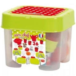 Ecoiffier Servies 36-Delig In Opbergkist 100% Chef Sale