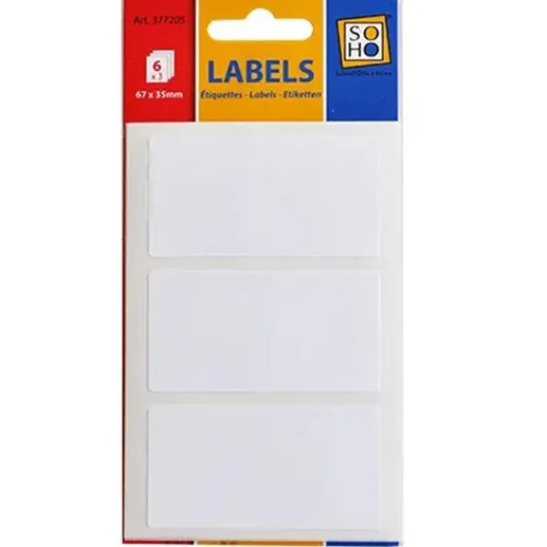 Soho etiketten wit 67x35mm 3/6 vel Sale