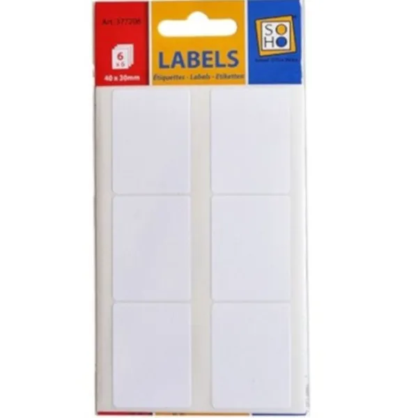 Soho etiketten wit 40x30mm 6/6 vel Fashion