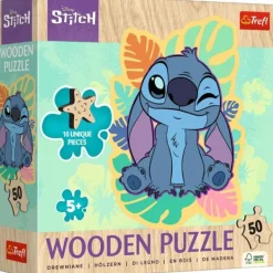 Trefl Puzzel Stitch Hout Figuur 50 Stukjes Luxe New